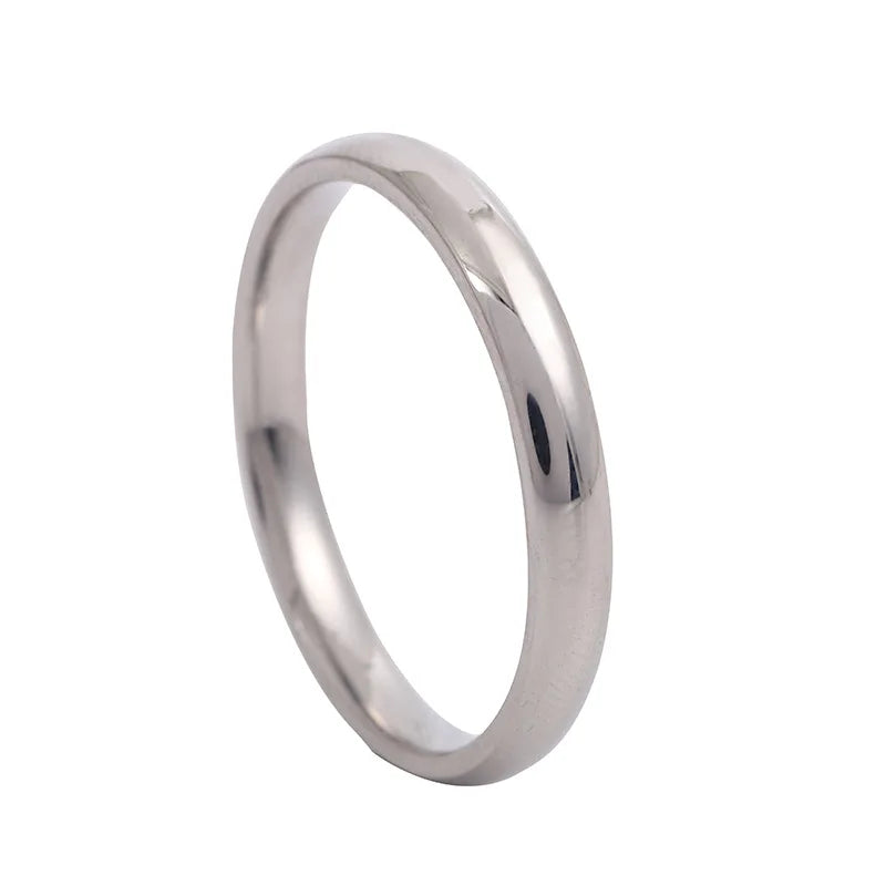 Simple 6mm Titanium Wedding Band - Hypoallergenic Couple Ring