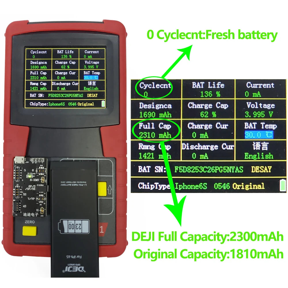 DEJI Replacement Battery & Repair Tool Kit for iPhone