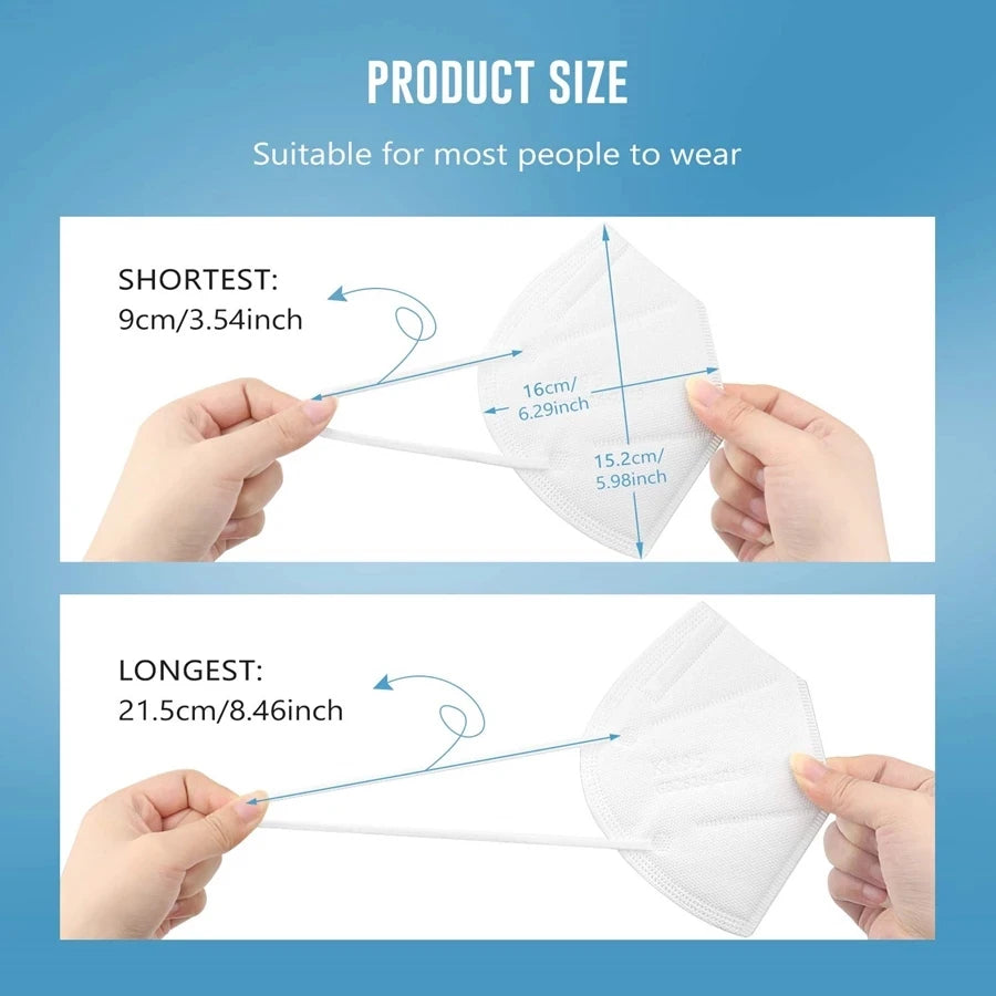 5-Ply KN95 Protective Face Masks - Multi-Color Breathable Filtration