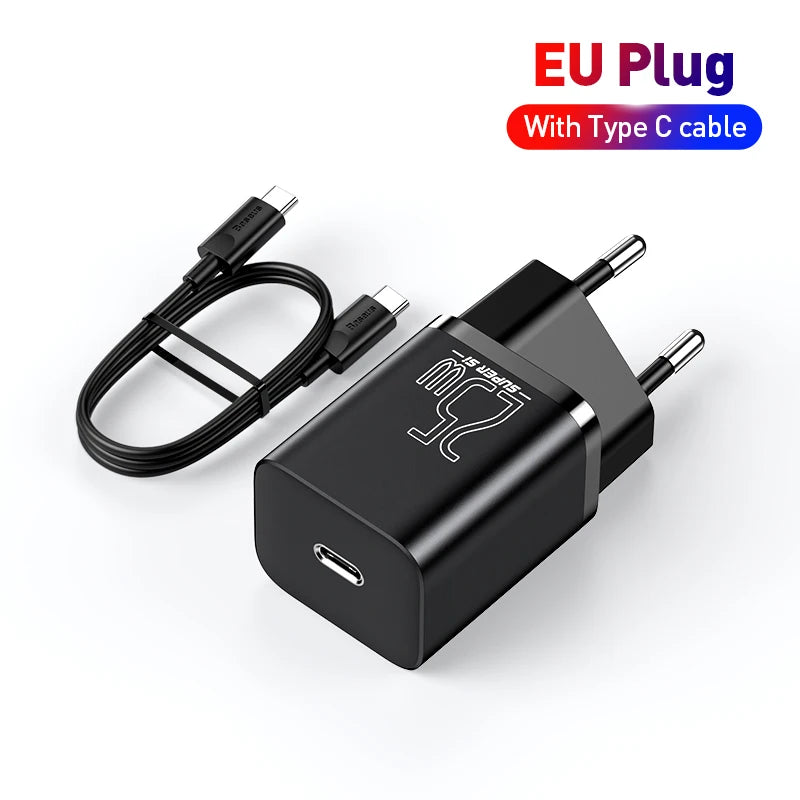 Baseus 25W USB-C PD Super Fast Wall Charger (EU Plug)