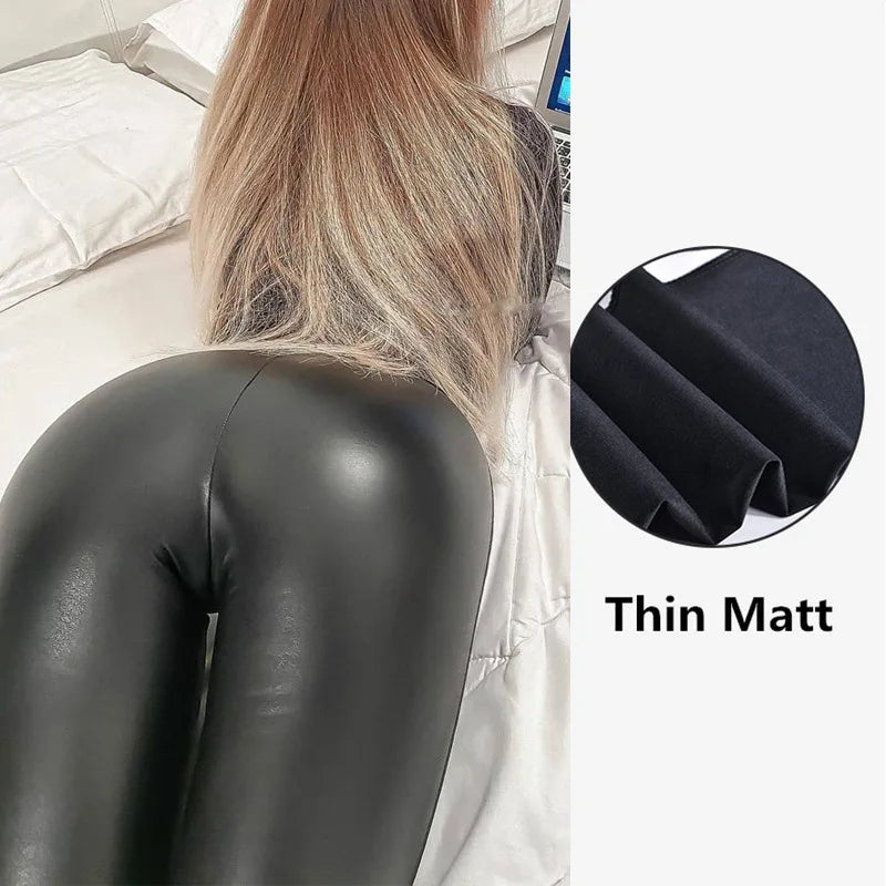 Women's High-Waisted Faux Leather Leggings & Jeggings