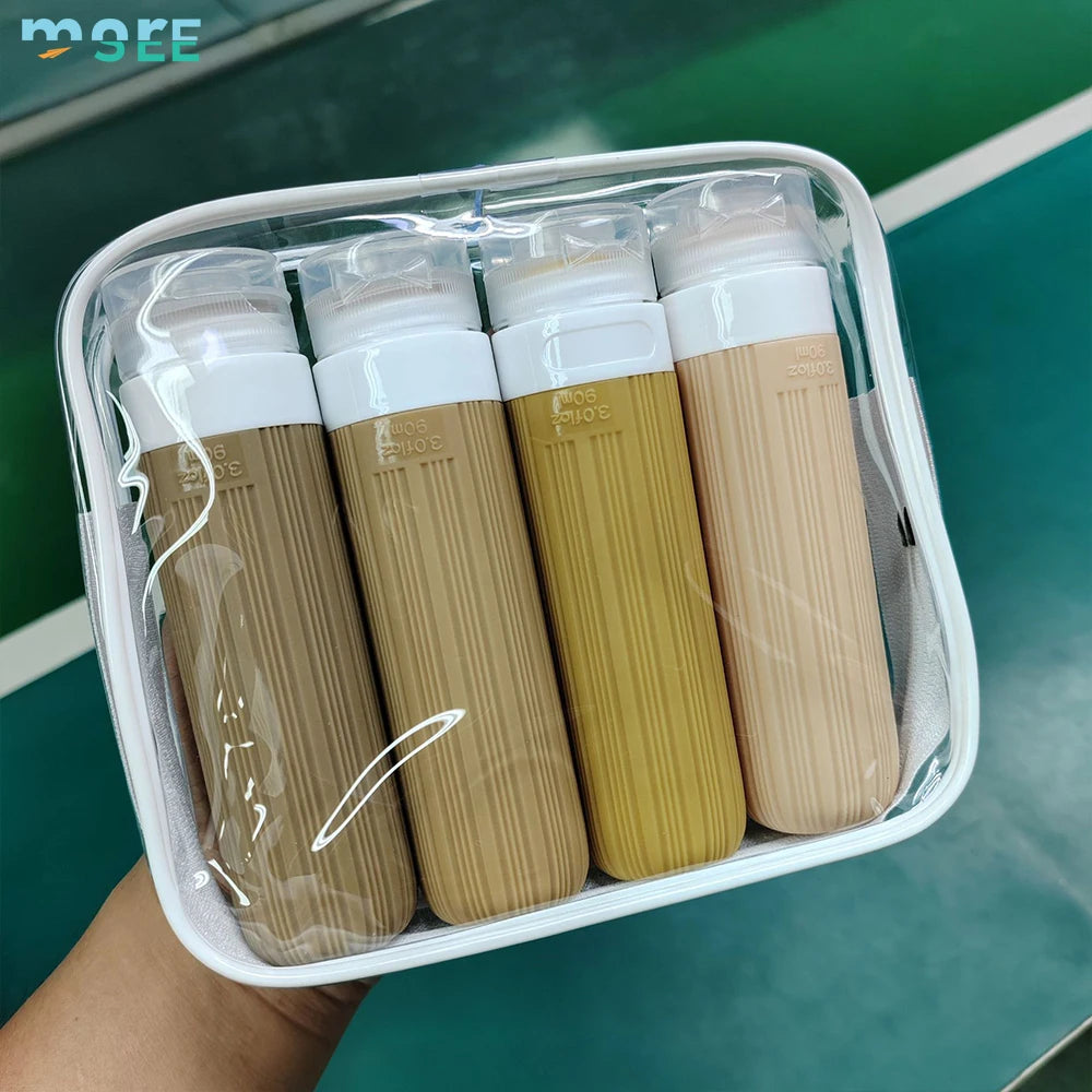 SeeMore Silicone Leakproof Portable Container Travel Toiletry Kit