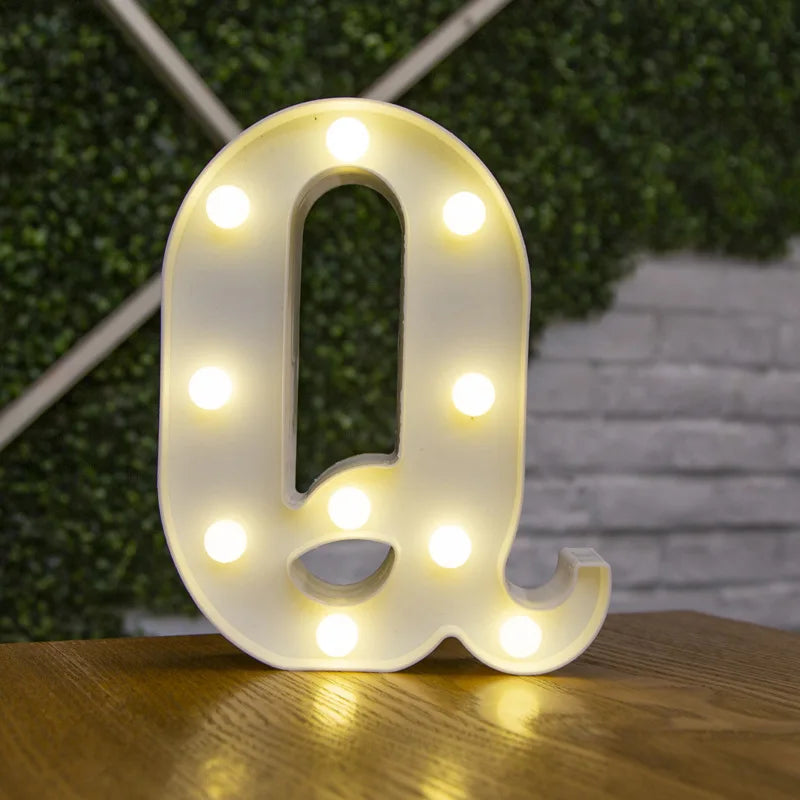Alphabet Letter & Number LED Marquee Lights - Warm White Light-Up Decor