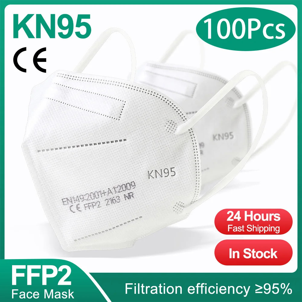 5-Ply KN95 Protective Face Masks - Multi-Color Breathable Filtration
