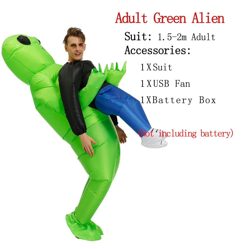 Funny Green Alien Inflatable Costume - Adult & Kids Blow Up Cosplay Outfit
