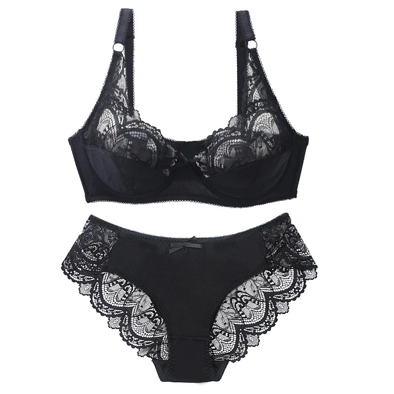 DAINAFANG Women's Sexy Lace Push-Up Bra & Panty Set