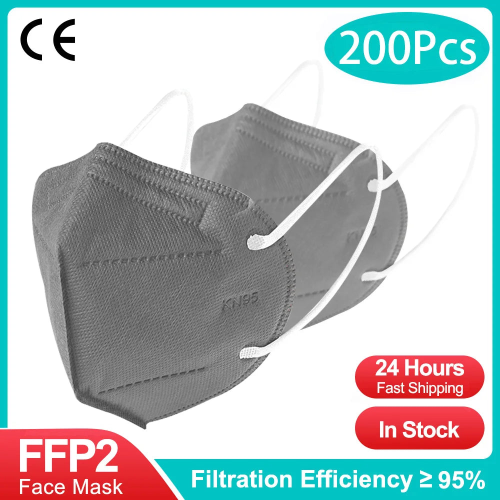 5-Ply KN95 Protective Face Masks - Multi-Color Breathable Filtration