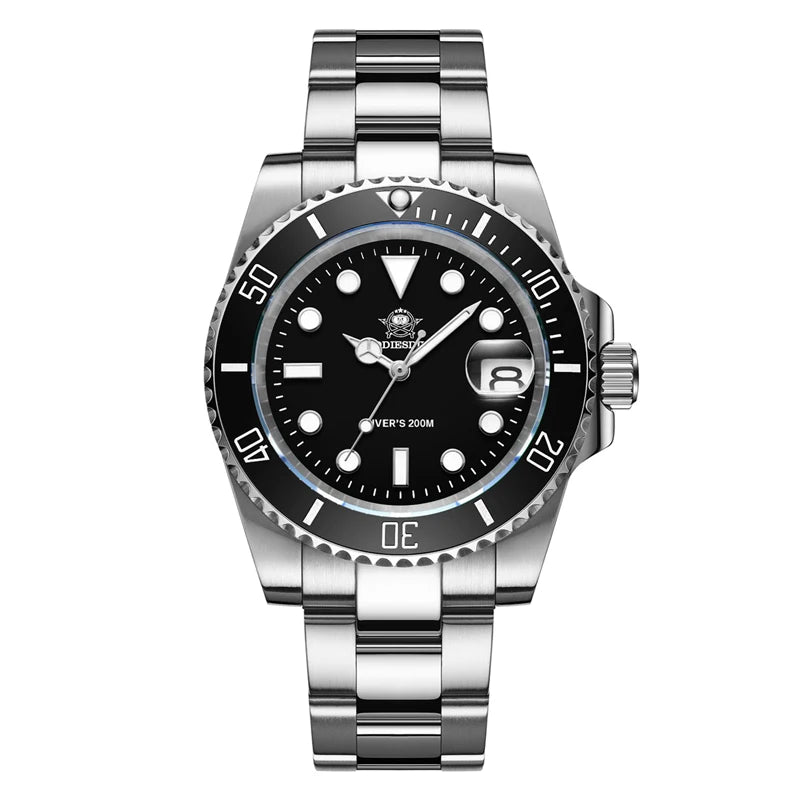ADDIESDIVE 200M Waterproof Men's Stainless Steel Quartz Dive Watch