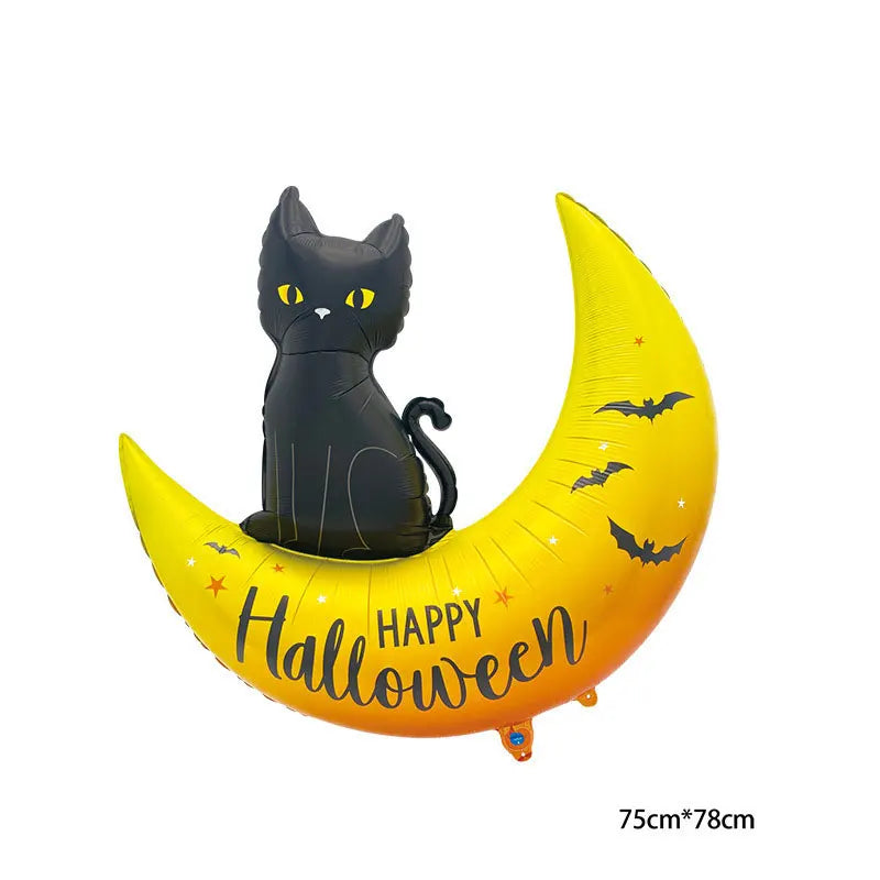 Halloween Inflatable Standing Bat & Pumpkin Foil Balloons Party Decor