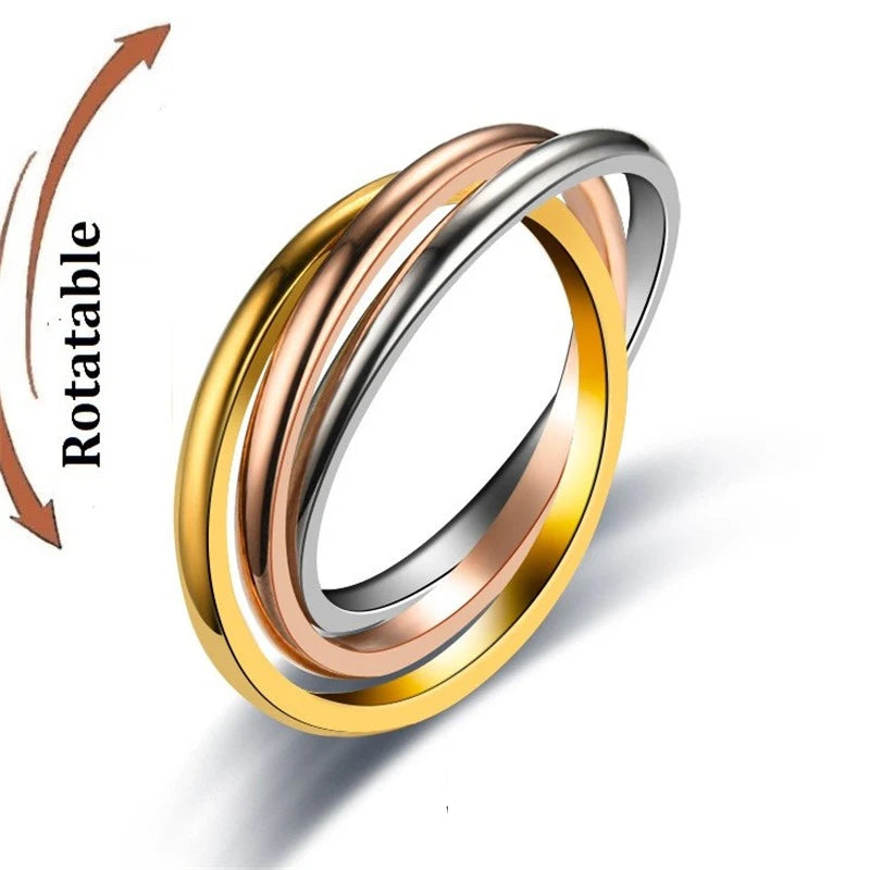 Stainless Steel Fidget Spinner Ring – Anti-Anxiety Stress Relief Band for Men & Women