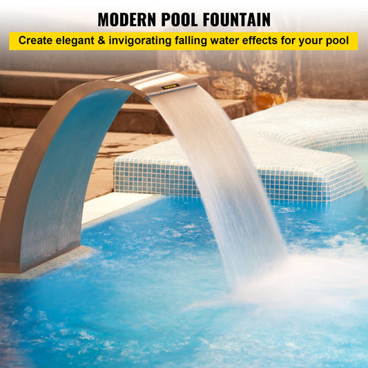 Stainless Steel Waterfall Pool Fountain for Inground & Above Ground Pools