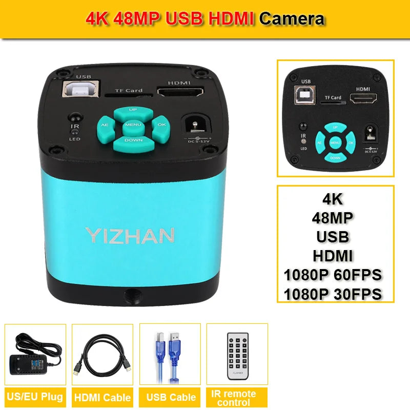 YIZHAN 4K Digital Microscope – Ultra HD USB HDMI Soldering Camera with Zoom Lens