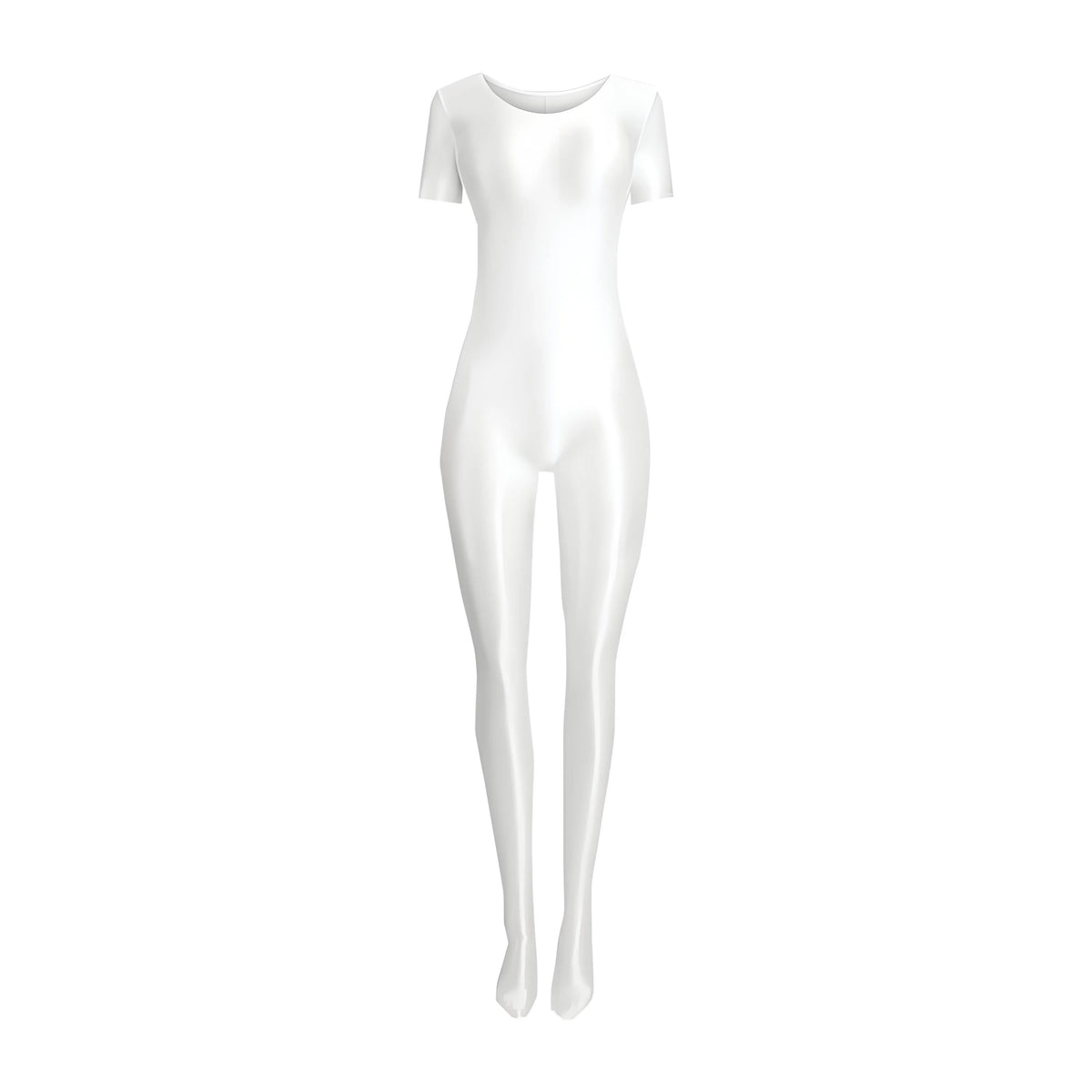 Women's Silky Shine Short-Sleeve Footed Unitard & Dance Catsuit