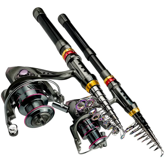 1.8-3.6m Carbon Fiber Fishing Rod And Reel Combo