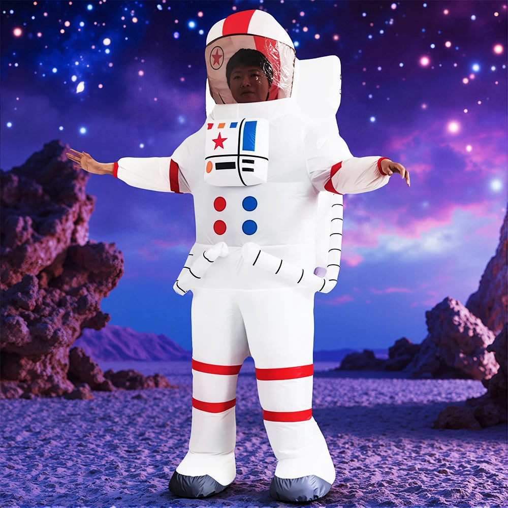 Fancy Funny Mascot Astronaut ET Inflatable Alien Costume Suit - Adult Blow-Up Outfit for Halloween, Purim & Cosplay
