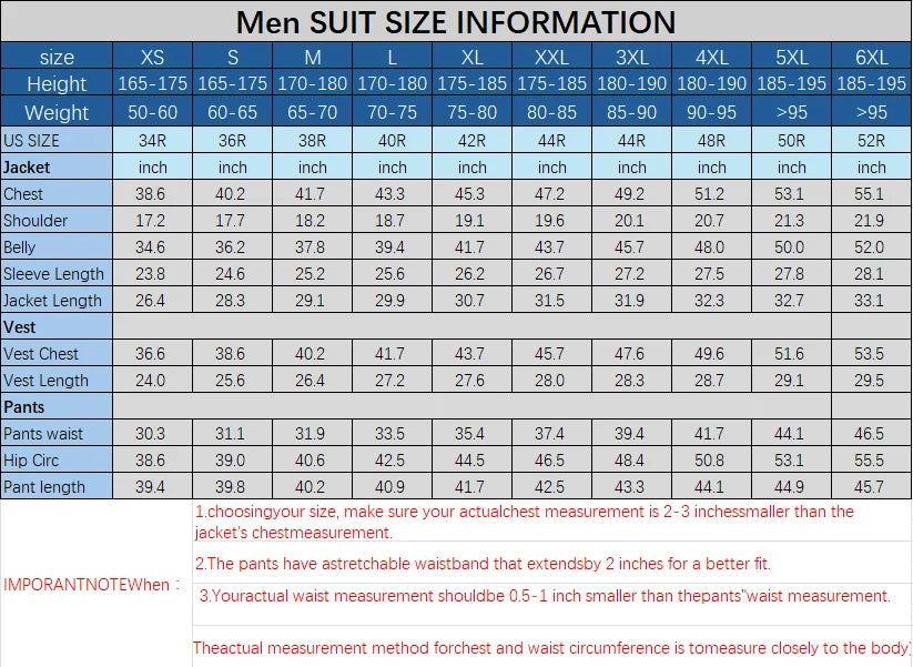 Men's Tailored Slim Fit Single-Breasted Wedding & Business Suit Set