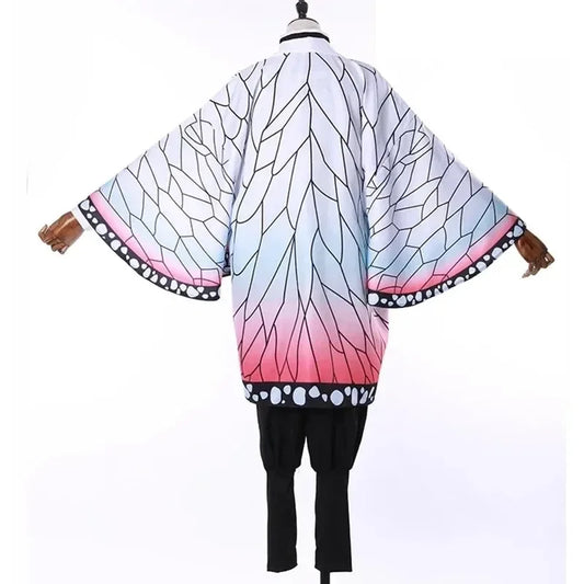 Anime Demon Slayer Kochou Shinobu Cosplay Costume Set – Insect Hashira Uniform & Kimono