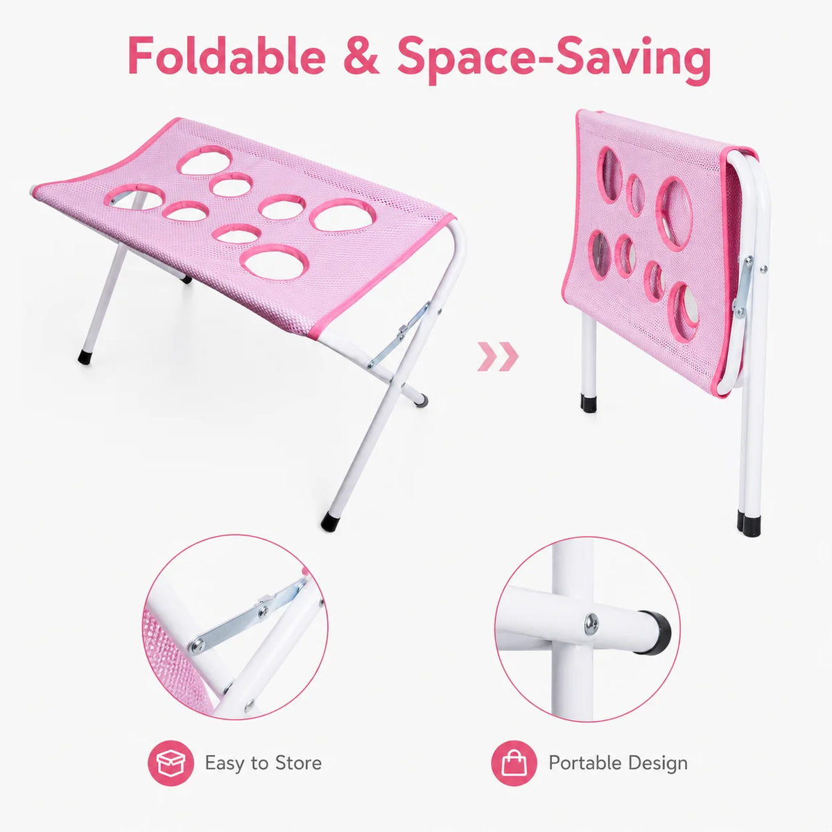 Foldable Portable Pet Grooming Table & Bath Station with Non-Slip Mesh