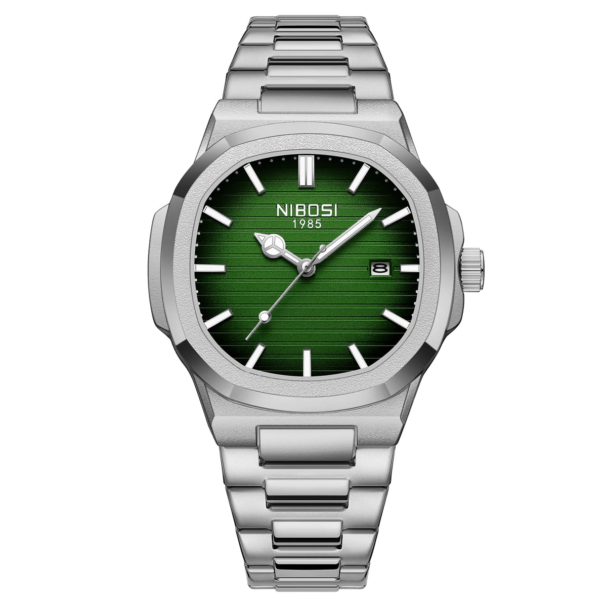 NIBOSI Men's Stainless Steel Analog Quartz Military Watch