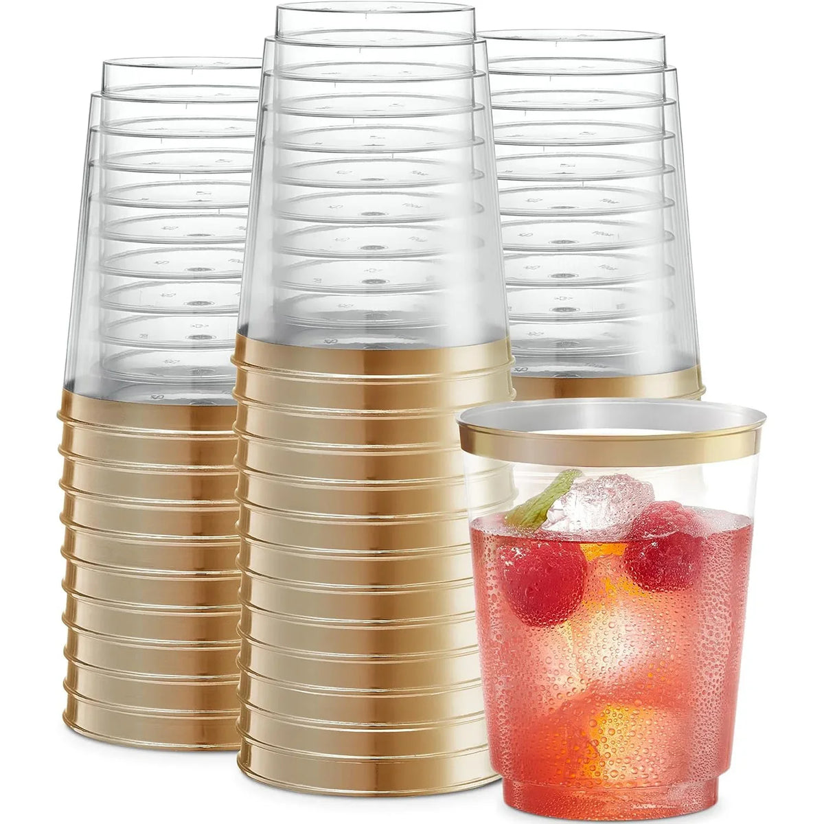 50-Pack 10oz Disposable Plastic Party Tumblers - Clear Aviation Cups