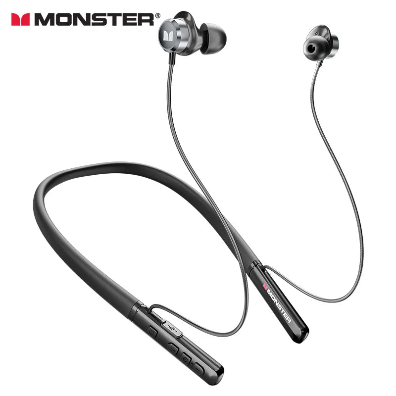 Monster Wireless Bluetooth 5.3 Neckband Headphones with Button Function