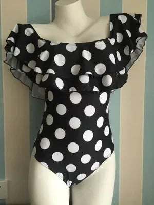 Double Ruffle One Piece Off The Shoulder Bathing Suit