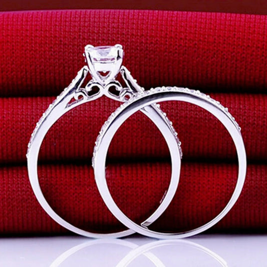 Lihong 925 Sterling Silver Inlaid Ring with Cubic Zirconia