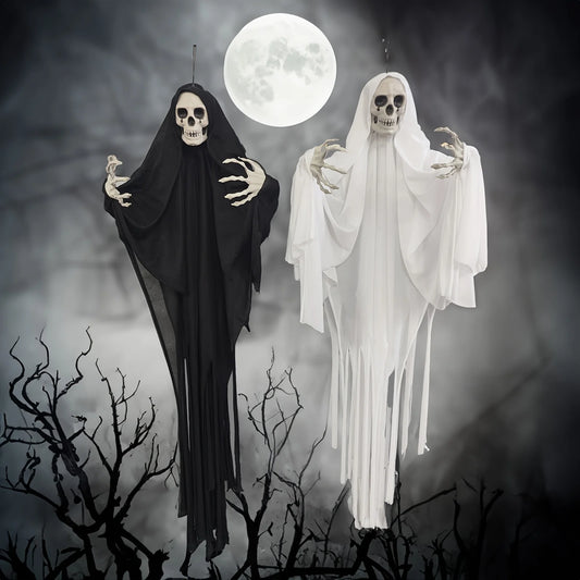 Classic Horror Ghost Doll Hanging Decoration, Spooky Halloween Skeleton Phantom Outdoor Pendant