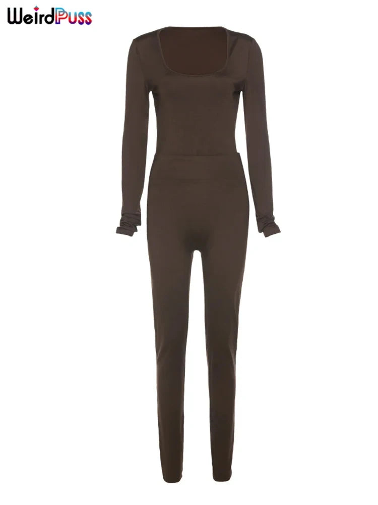 Two Piece Stretch Sporty Crop Top + Waistband Leggings Set