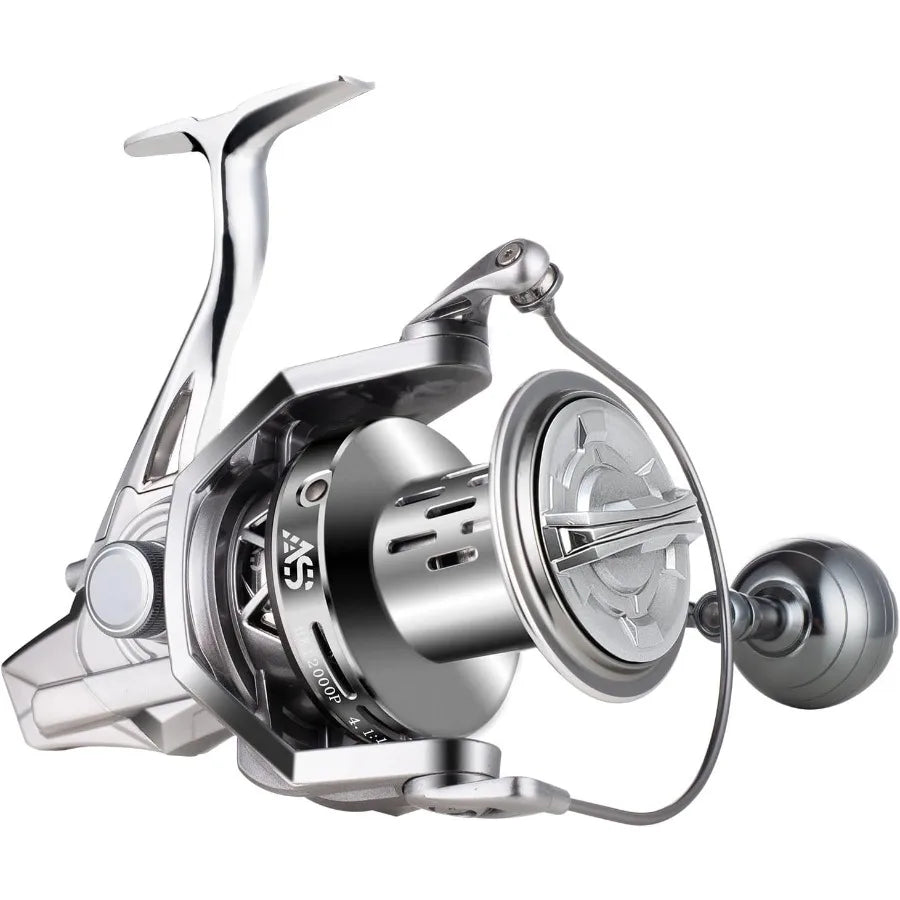Spinning Aluminum Frame Carbon Fiber 55LB Power Drag Heavy Long Casting Reel