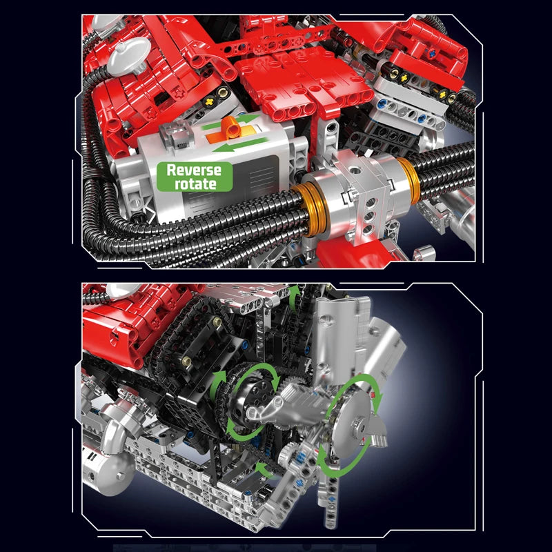 Mould King V12 Engine Motorized Building Block Set – 3472Pcs Technical Car Model