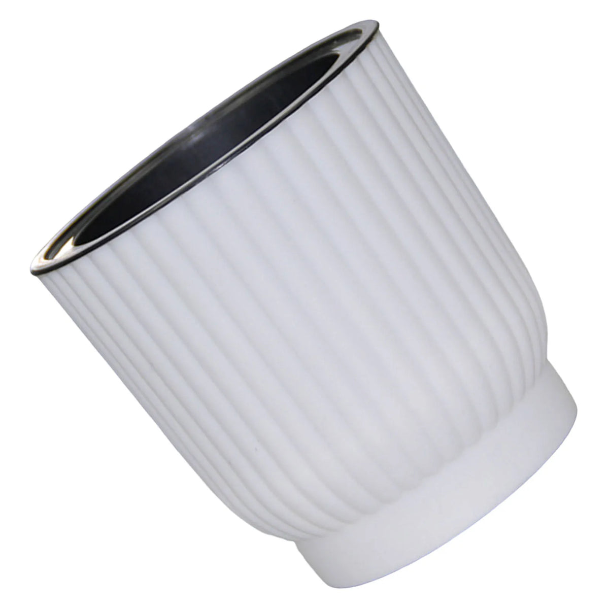 Modern White Round Self-Watering Desktop Plant Pot