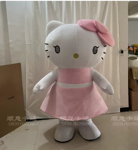 Adult Pink Cat Cartoon Mascot Costume – Full Body Party Outfit