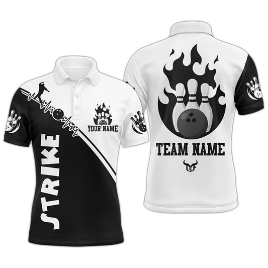 Men's Custom Name Bowling Graphic Polo Shirt