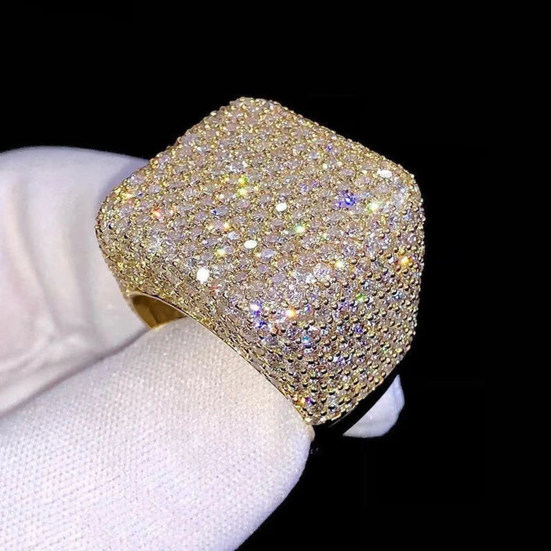 Huitan Square Shaped Ring with Shining Cubic Zirconia