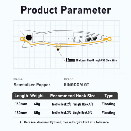 KINGDOM GT Topwater Popper Fishing Lure