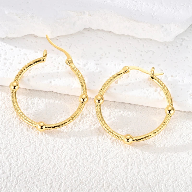 925 Sterling Silver CZ Zircon Gold-Plated Hoop Earrings – Sparkling Minimalist Jewelry