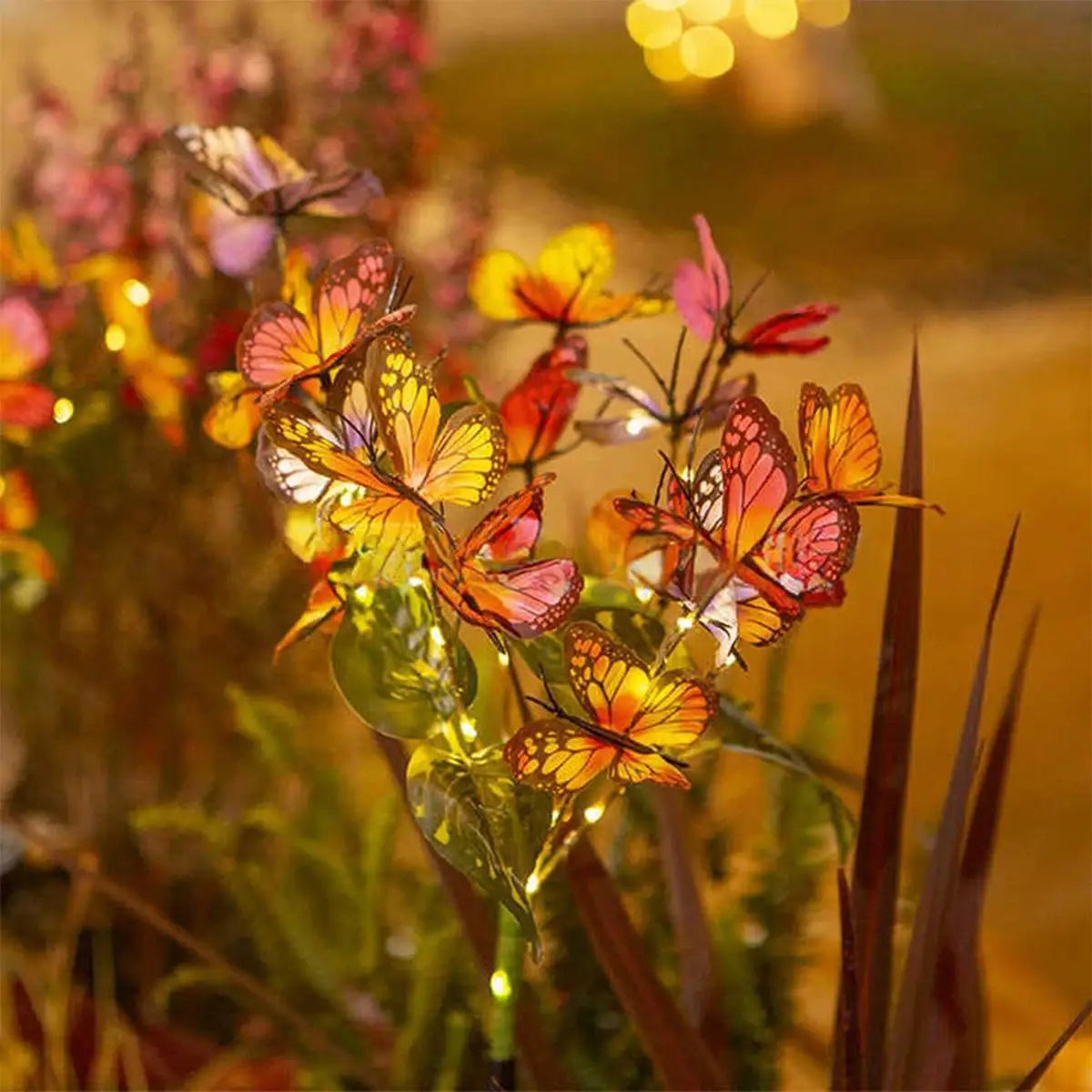 Solar Led Butterfly Flowe Lights For Outdoors