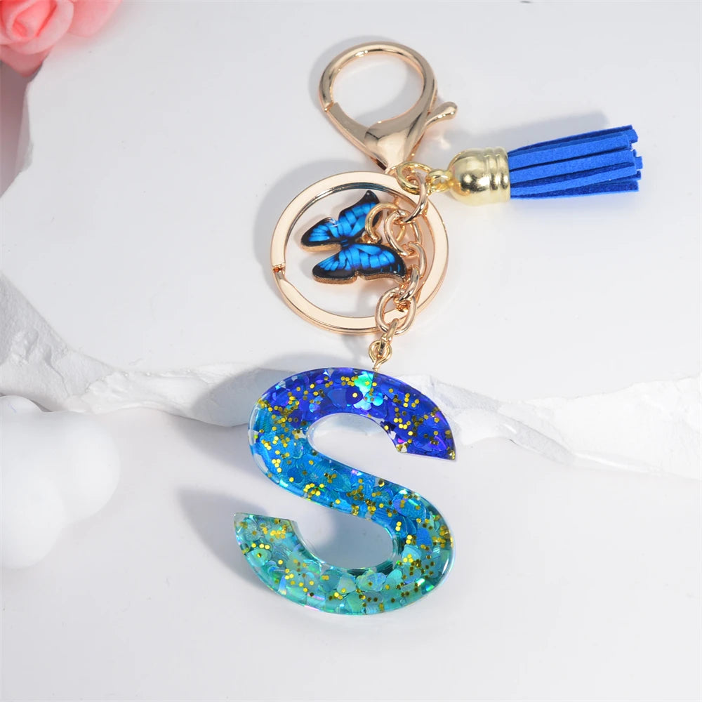 Alphabet Tasseled Keychain