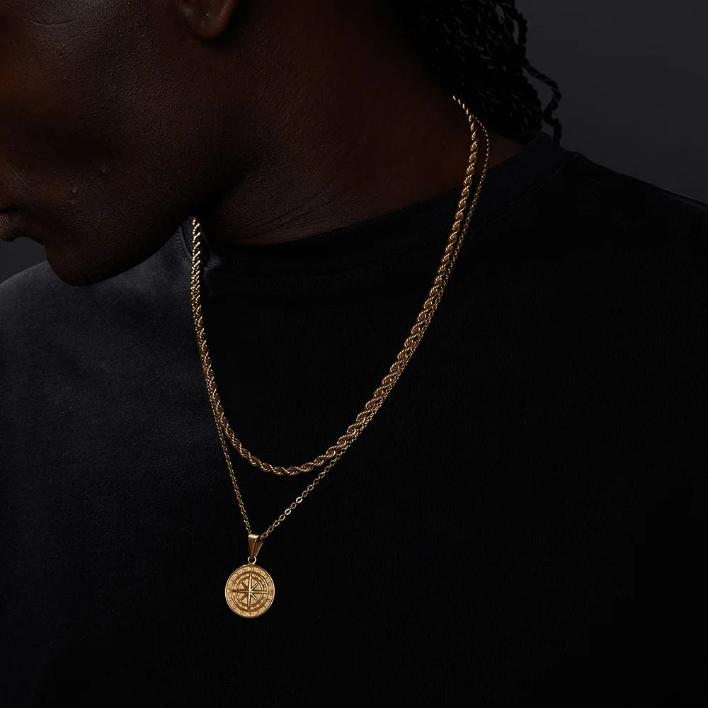 Stainless Steel Cuban Figaro Wheat Chain Necklace