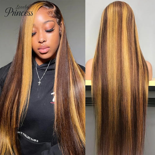 Highlight 13x4 Straight Lace Frontal Human Hair Wig