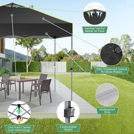 COBIZI 10x10FT Pop Up Canopy Tent with 4 Removable Sidewalls