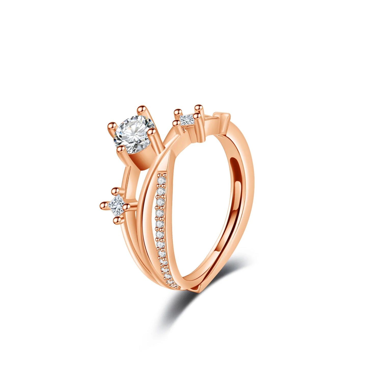 Adjustable Weave Zircon Ring