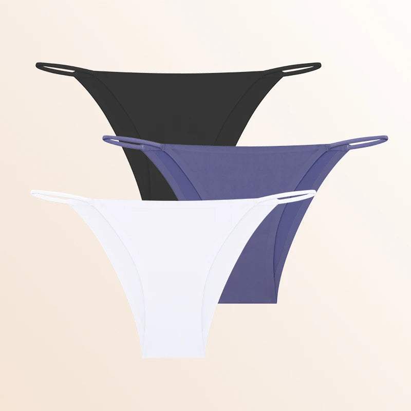 FINETOO 3Pcs Seamless Thin Strap Briefs