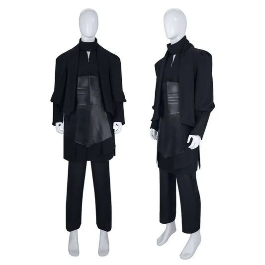 Men's Darth Maul Cosplay Costume Full Set - Black Hooded Robe Tunic Uniform