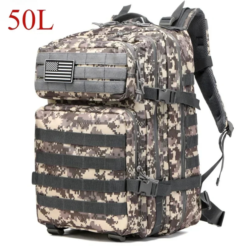 25L/50L Tactical Molle Backpack for Hiking, Camping & Outdoor Travel