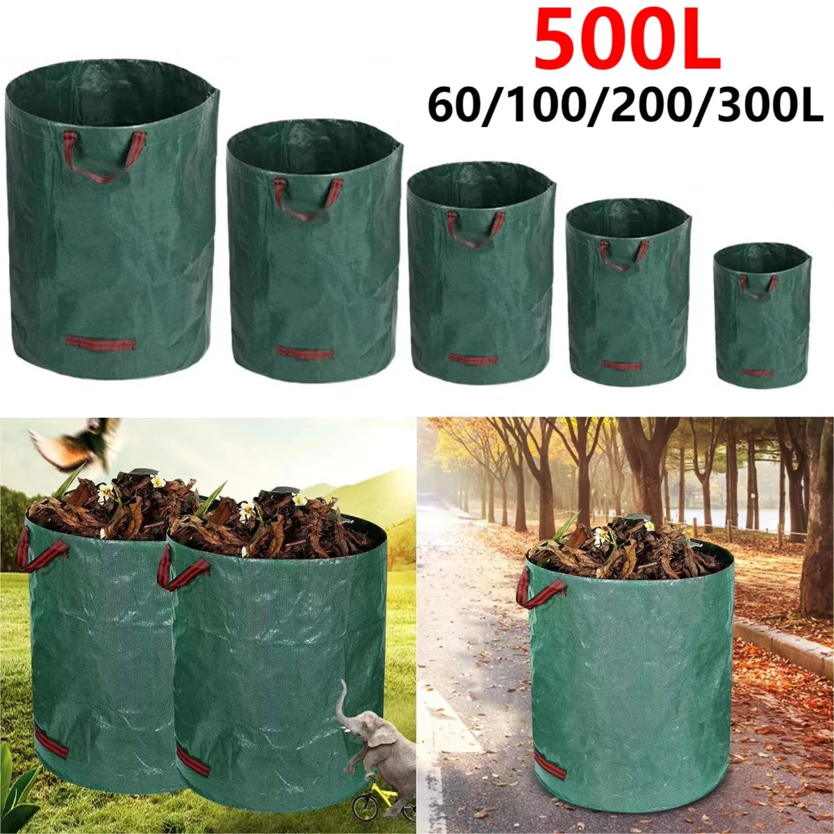 Reusable Heavy-Duty Garden Waste Bag – Waterproof Foldable Yard Leaf & Trash Container