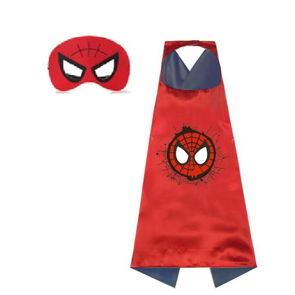 Kids' Superhero Capes & Masks Set – Cartoon Dress-Up Costume Party Favor