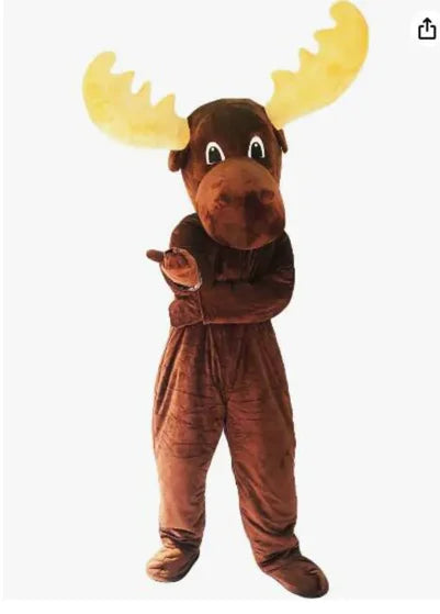 Adult Moose Elk Cartoon Mascot Costume – Holiday Party Fullsuit
