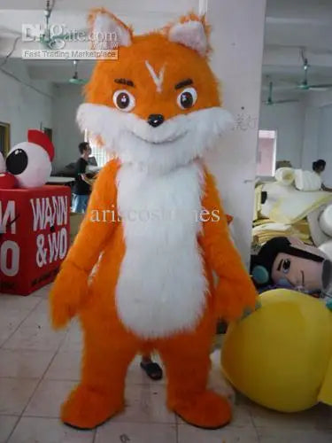 Adult Orange Fox Mascot Costume – Full-Body Holiday Party & Event Outfit